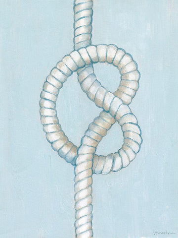Starboard Knot IV White Modern Wood Framed Art Print with Double Matting by Lam, Vanna
