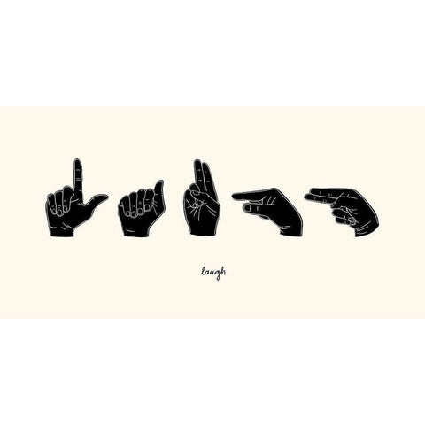 Sign Language III White Modern Wood Framed Art Print by Scarvey, Emma