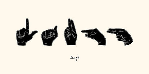 Sign Language III Black Ornate Wood Framed Art Print with Double Matting by Scarvey, Emma