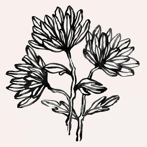 Gestural Blooms II White Modern Wood Framed Art Print with Double Matting by Scarvey, Emma