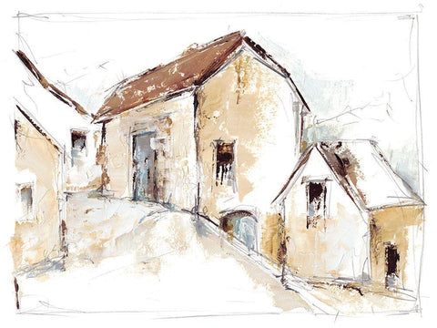 Quiet Streets II Black Ornate Wood Framed Art Print with Double Matting by Harper, Ethan