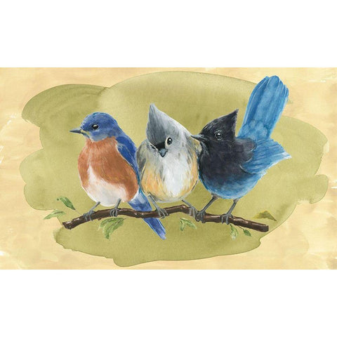 Bird Perch III Black Modern Wood Framed Art Print with Double Matting by Warren, Annie