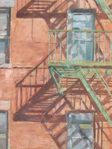 Urban Facade I White Modern Wood Framed Art Print with Double Matting by Harper, Ethan