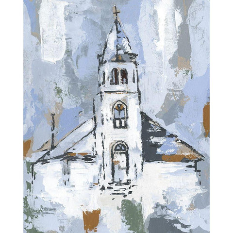 Cerulean Spire I White Modern Wood Framed Art Print by Warren, Annie