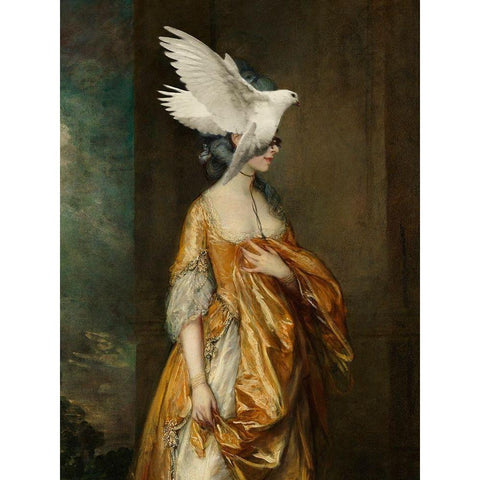 Flightless Bird II White Modern Wood Framed Art Print by Barnes, Victoria