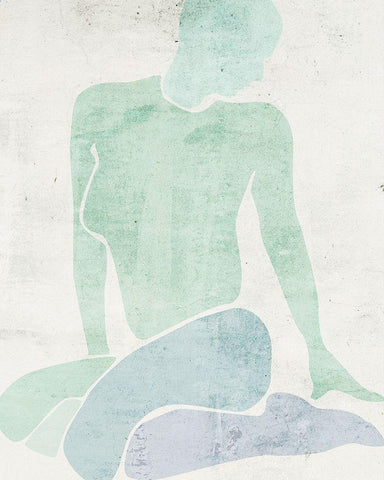 Stretching III Black Ornate Wood Framed Art Print with Double Matting by Wang, Melissa