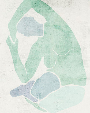 Stretching IV Black Ornate Wood Framed Art Print with Double Matting by Wang, Melissa