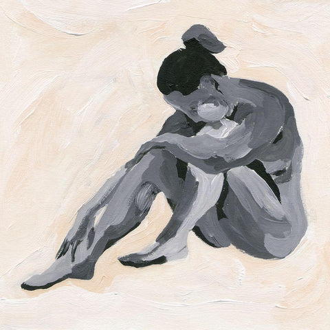 Intimity II Black Modern Wood Framed Art Print by Wang, Melissa