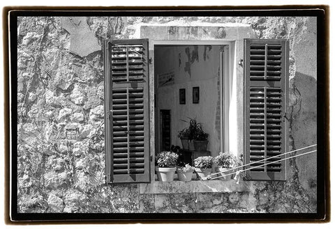 Window View White Modern Wood Framed Art Print with Double Matting by DeNardo, Laura