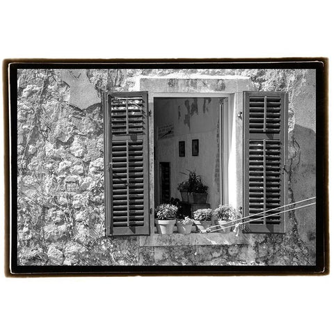 Window View Black Modern Wood Framed Art Print by DeNardo, Laura