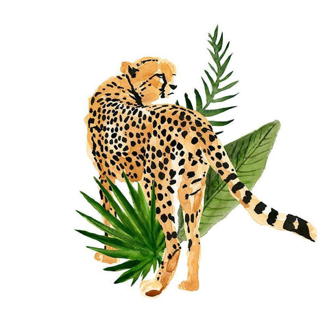 Cheetah Outlook III Black Ornate Wood Framed Art Print with Double Matting by Warren, Annie