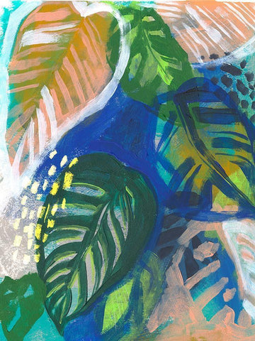 Hazy Jungle II White Modern Wood Framed Art Print with Double Matting by Parker, Jennifer Paxton