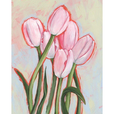Peppy Tulip II Black Modern Wood Framed Art Print by Warren, Annie