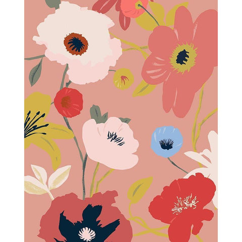 Merry Mallow I Black Modern Wood Framed Art Print by Warren, Annie