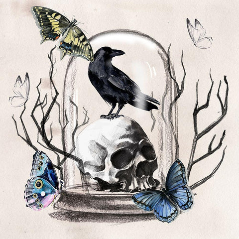 Nevermore II Black Ornate Wood Framed Art Print with Double Matting by Parker, Jennifer Paxton