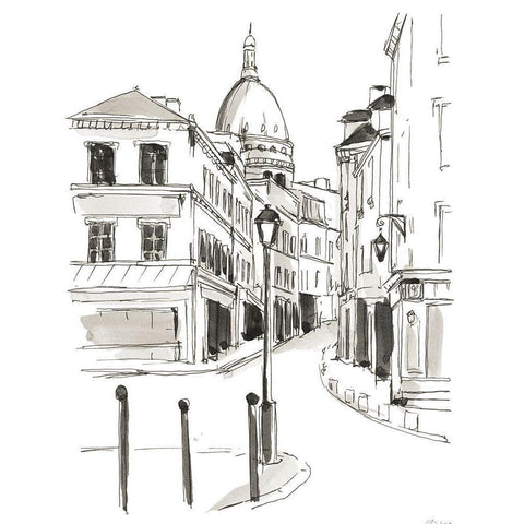 Pen and Ink Travel Studies IV White Modern Wood Framed Art Print by Harper, Ethan