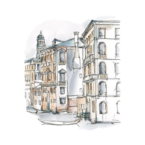 Watercolor Travel Sketchbook I Gold Ornate Wood Framed Art Print with Double Matting by Harper, Ethan