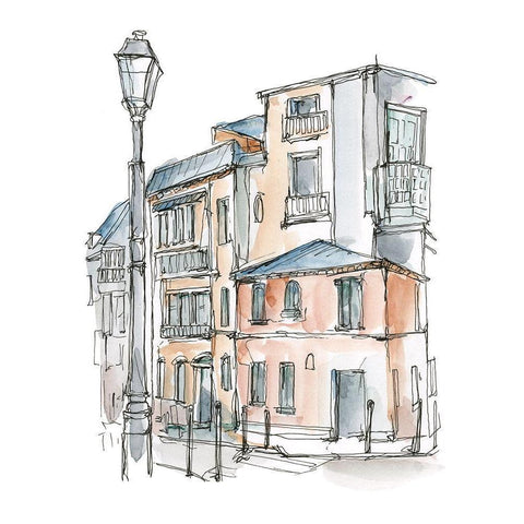 Watercolor Travel Sketchbook III White Modern Wood Framed Art Print by Harper, Ethan