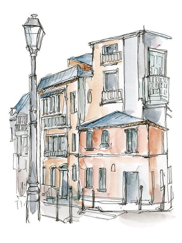 Watercolor Travel Sketchbook III White Modern Wood Framed Art Print with Double Matting by Harper, Ethan