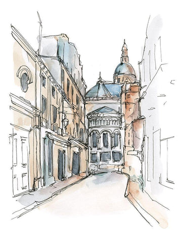 Watercolor Travel Sketchbook IV White Modern Wood Framed Art Print with Double Matting by Harper, Ethan