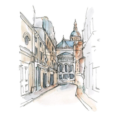 Watercolor Travel Sketchbook IV Black Modern Wood Framed Art Print with Double Matting by Harper, Ethan