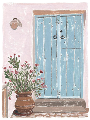 Front Entrance I Black Ornate Wood Framed Art Print with Double Matting by Wang, Melissa