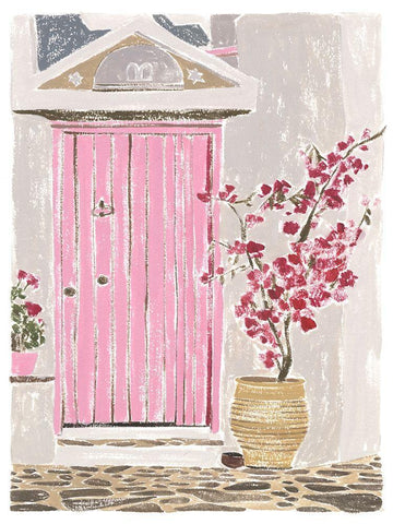 Front Entrance II Black Ornate Wood Framed Art Print with Double Matting by Wang, Melissa