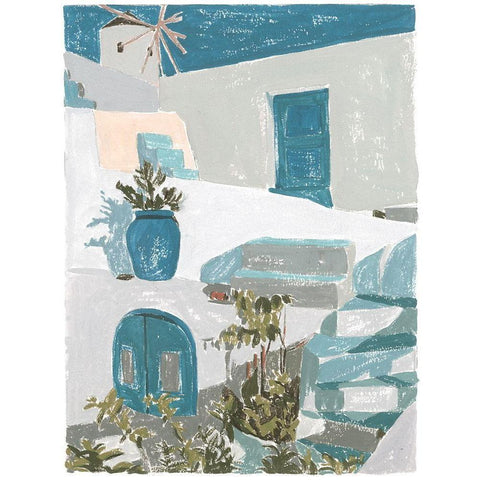 La Isla I White Modern Wood Framed Art Print by Wang, Melissa