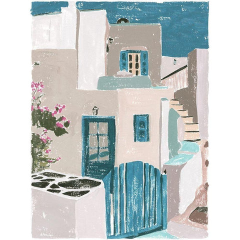 La Isla II Gold Ornate Wood Framed Art Print with Double Matting by Wang, Melissa