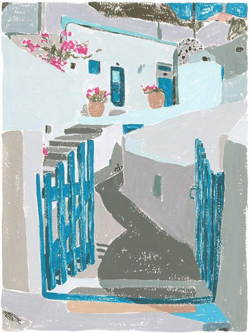 La Isla III Black Ornate Wood Framed Art Print with Double Matting by Wang, Melissa