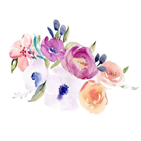 Watercolor Anemone II Black Modern Wood Framed Art Print by Parker, Jennifer Paxton