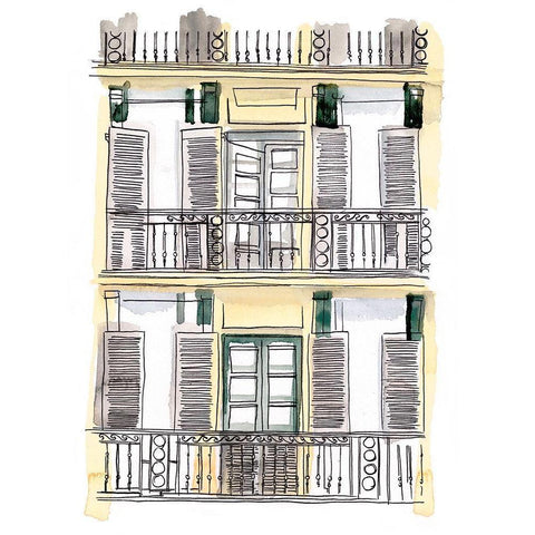 On the Sunny Side of the Street I Black Modern Wood Framed Art Print by Parker, Jennifer Paxton