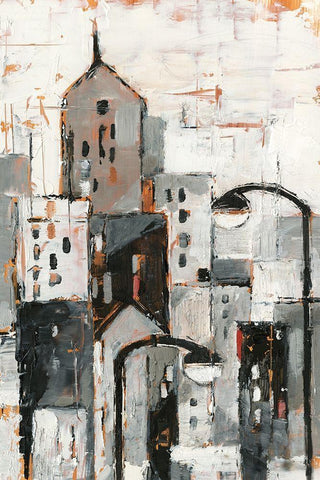 Illuminated City I White Modern Wood Framed Art Print with Double Matting by Harper, Ethan