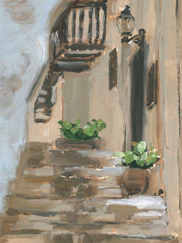 Dusky Alley I Black Ornate Wood Framed Art Print with Double Matting by Wang, Melissa