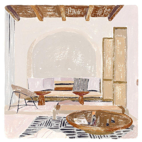 The Salty Breeze V White Modern Wood Framed Art Print with Double Matting by Wang, Melissa