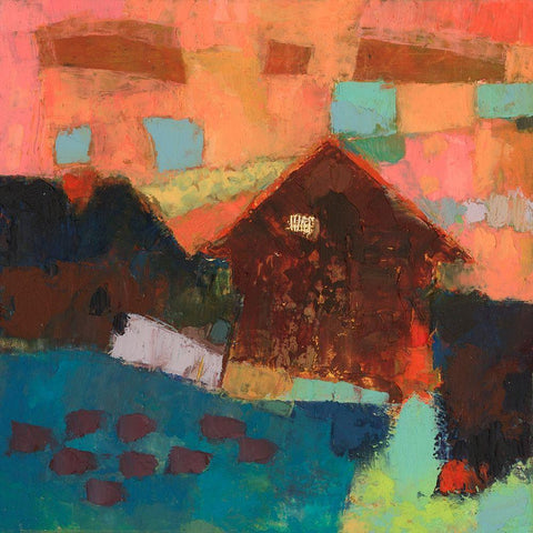 Farmville Barn Black Modern Wood Framed Art Print by Jachimiec, Sue