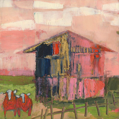 Buckingham Barn Black Modern Wood Framed Art Print by Jachimiec, Sue