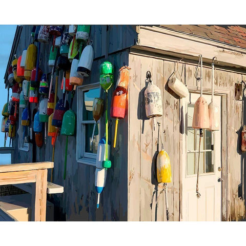 Hut on Badgers Island I Gold Ornate Wood Framed Art Print with Double Matting by Kalina, Emily