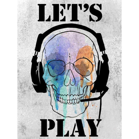 Skull Games I Black Modern Wood Framed Art Print by Warren, Annie