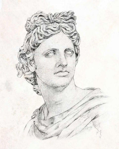 Greek Statue II Black Ornate Wood Framed Art Print with Double Matting by Warren, Annie