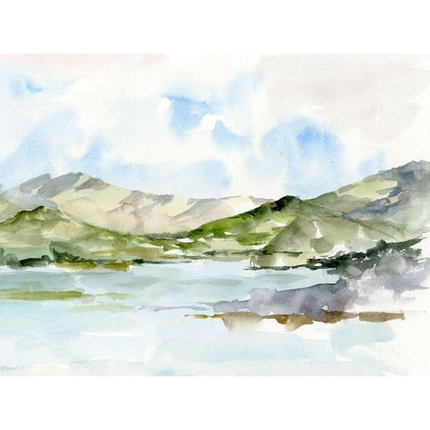 Serene Mountains I White Modern Wood Framed Art Print by Harper, Ethan
