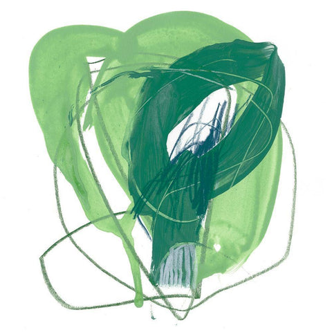 Jade Schematic III White Modern Wood Framed Art Print with Double Matting by Vess, June Erica