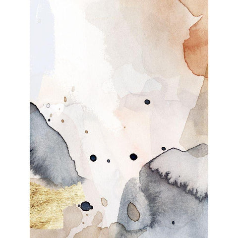 Indigo Blush and Gold II Gold Ornate Wood Framed Art Print with Double Matting by Barnes, Victoria