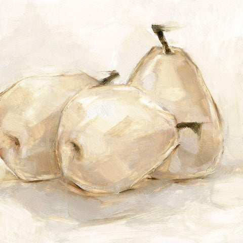 White Pear Study II Black Modern Wood Framed Art Print with Double Matting by Harper, Ethan