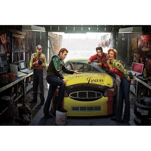 Eternal Speedway Black Modern Wood Framed Art Print by Consani, Chris