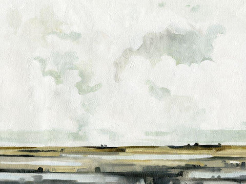 Quiet Moors I White Modern Wood Framed Art Print with Double Matting by Caroline, Emma