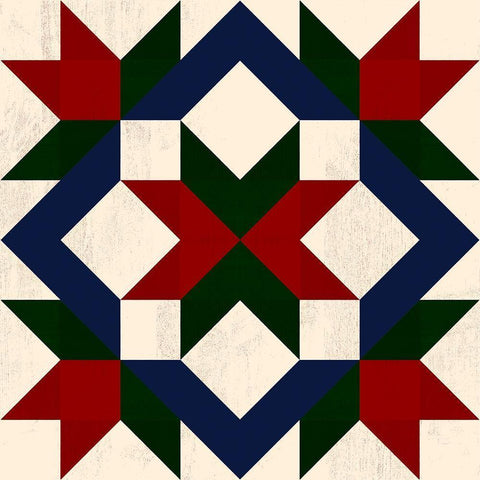 Christmas Barn Quilt I Black Ornate Wood Framed Art Print with Double Matting by Barnes, Victoria