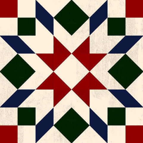 Christmas Barn Quilt II White Modern Wood Framed Art Print by Barnes, Victoria