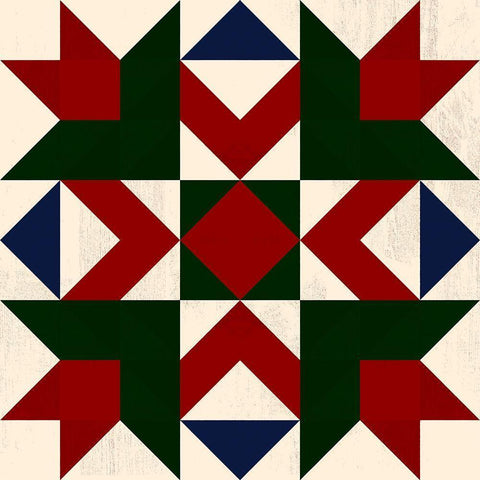 Christmas Barn Quilt III White Modern Wood Framed Art Print by Barnes, Victoria