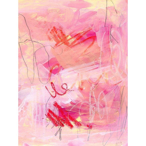 Chroma Pink II Black Modern Wood Framed Art Print with Double Matting by Parker, Jennifer Paxton